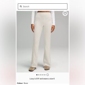 Lulu bone zip ribbed side flare pant
